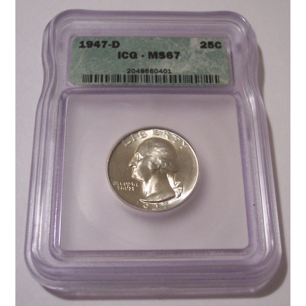 1947 D Washington Quarter MS67 ICG